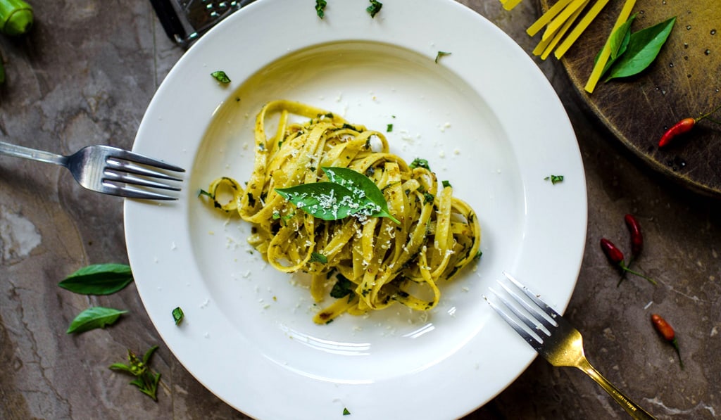 Tasty pasta on a plate